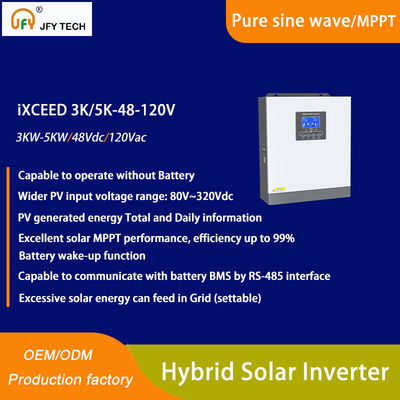 Invertitore solare ibrido con ingresso fotovoltaico da 80V a 320V e uscita fotovoltaica da 5KW a 120Vac