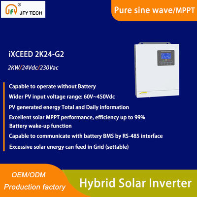 Invertitore solare ibrido con batteria a 24V Input e 2KW 230Vac Output